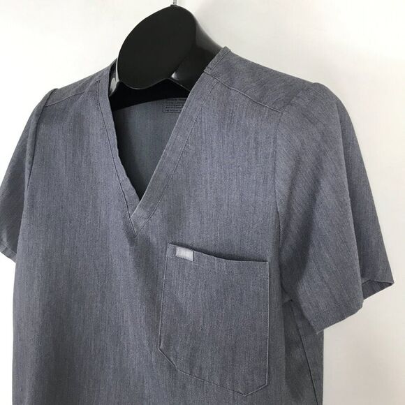 FIGS Catarina One-Pocket Scrub Top Women’s Large Gray Uniform Medical Healthcare - Picture 3 of 12